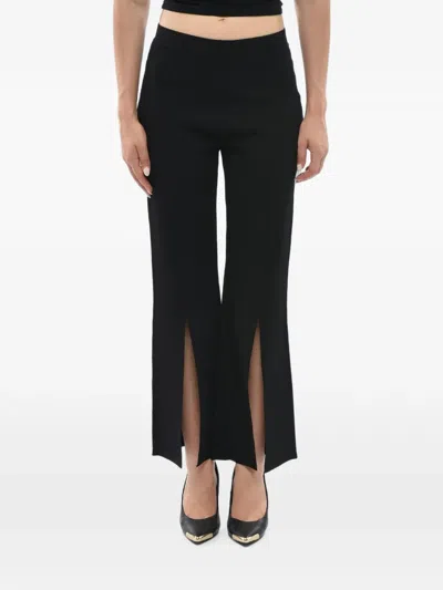 Stella Mccartney Slit-detail Elasticated-waist Trousers In Black