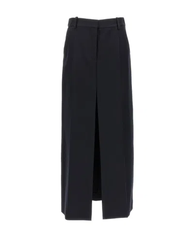 Stella Mccartney Slited Pleated Maxi Skirt In Black