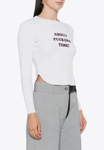 STELLA MCCARTNEY SLOGAN PRINT LONG-SLEEVED T-SHIRT
