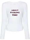 Stella Mccartney Slogan Print Long-sleeved T-shirt In White
