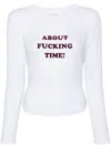 Stella Mccartney Slogan Print Long-sleeved T-shirt In White