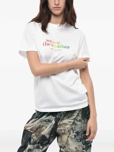 Stella Mccartney Slogan-print Short-sleeve T-shirt In 白色