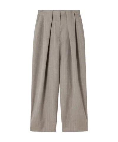 Stella Mccartney Slouchy Paneled Pinstripe Pants In Gray