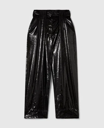 Stella Mccartney Slouchy Paneled Velvet Pants In Black