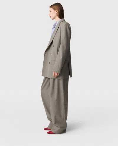 Stella Mccartney Slouchy Panelled Pinstripe Trousers In Gray