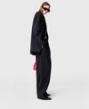 Stella Mccartney Slouchy Panelled Pinstripe Trousers In Navy