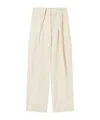 Stella Mccartney High-waisted Pleated Trousers In Cream