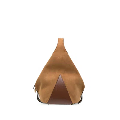 Stella Mccartney Small Appaloosa Logo-charm Suede-effect Tote Bag In Brown