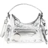 Stella Mccartney Small Dartmoor Crinkled Metallic Faux Leather Shoulder Bag In White
