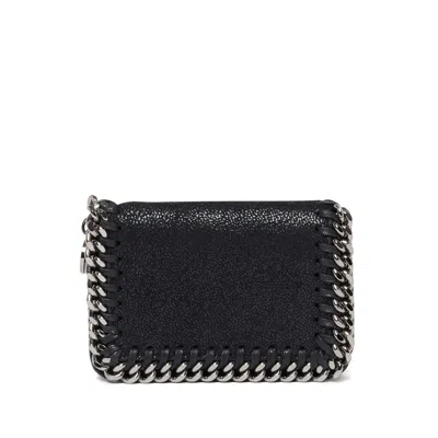 Stella Mccartney Small Falabella Card Holder In Black