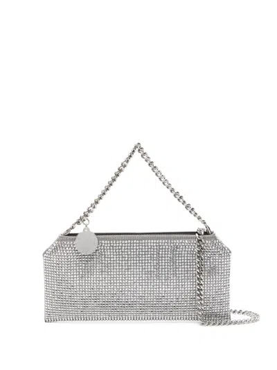 Stella Mccartney Small Falabella Crystal Cross-body Bag In Silver