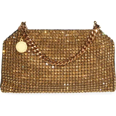 Stella Mccartney Small Falabella Crystal Mesh East/west Crossbody Bag In Brown