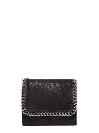 Stella Mccartney Small Falabella Flap Wallet In Black