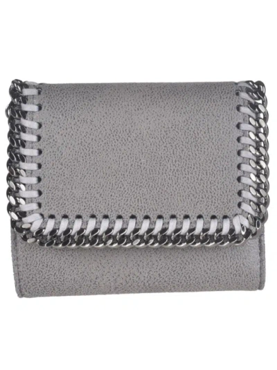 Stella Mccartney Small Falabella Flap Wallet In Grey