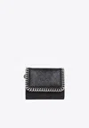 Stella Mccartney Small Falabella Logo-charm Wallet In Black