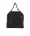 Stella Mccartney '3chain' Mini Black Tote Bag With Logo Engraved On Charm In Black