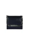 STELLA MCCARTNEY SMALL FALABELLA TRI-FOLD BLUE RECYCLED POLYESTER WALLET