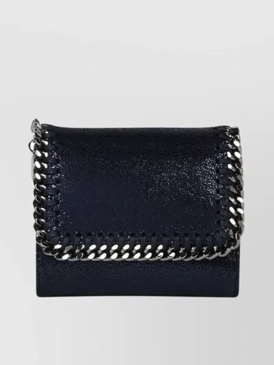 Stella Mccartney Small Falabella Tri-fold Recycled Polyester Wallet In Black