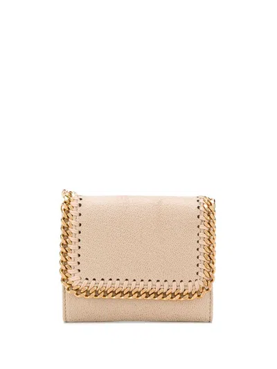 Stella Mccartney Falabella Small Flap Purse In Beige