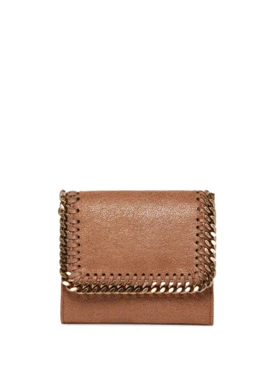 Stella Mccartney Brown Falabella Small Flap Wallet In 2200 Pecan