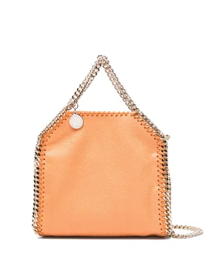 Stella Mccartney Small Falabella Whipstitch-chain Tote Bag In Orange