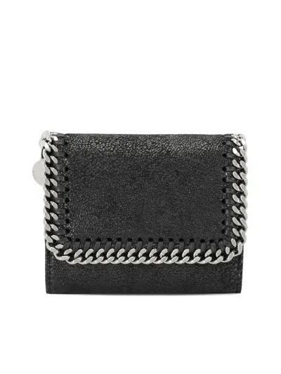 Stella Mccartney Small Flap Wallet Eco Shaggy Deer In Black