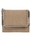 STELLA MCCARTNEY SMALL FLAP WALLET ECO SHAGGY DEER W/PALLADIUM COLOR CHAIN