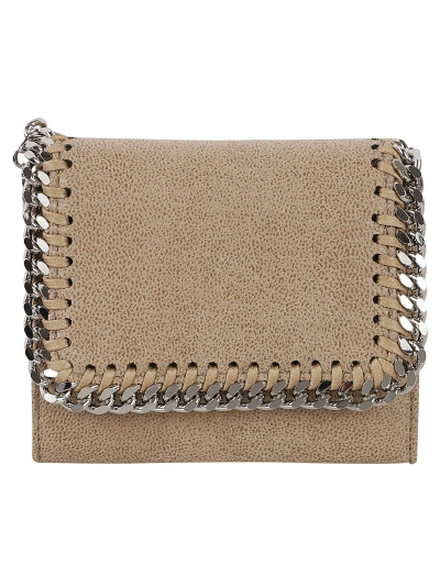 Stella Mccartney Small Flap Wallet Eco Shaggy Deer W/palladium Color Chain In Toffee