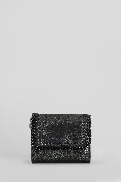 Stella Mccartney Small Flap Wallet In Silver Polyester