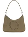 Stella Mccartney Small Shoulder Bag With Adjustable Strap And Suede Finish In Gray