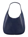 Stella Mccartney Hobo Tote Structured Curved Handle In Denim Blue