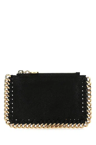 Stella Mccartney Black Shaggy Deer Falabella Card Holder In 1000