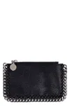 Stella Mccartney Falabella Faux Suede Card Holder In Black