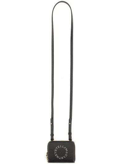 Stella Mccartney Women Wallet With Shoulder Strap In Black