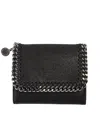Stella Mccartney Falabella Shaggy Deer Flap Wallet In Black