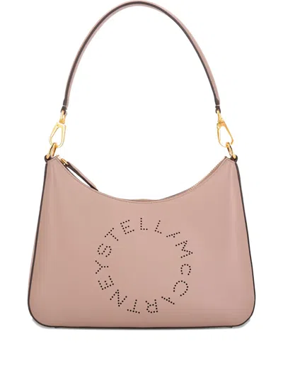 Stella Mccartney Small Logo-cut Shoulder Bag In Neutral