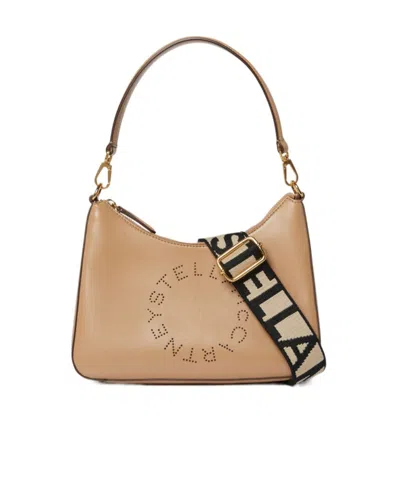 Stella Mccartney Small Logo Shoulder Bag In Nude