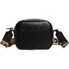 Stella Mccartney Small Perforated Logo Faux Leather Camera Bag In Black