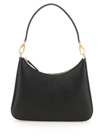 Stella Mccartney Small Shoulder Bag With Logo In Nero