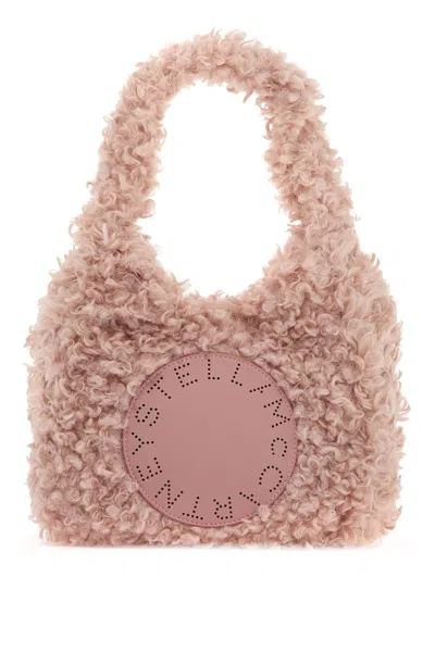 Stella Mccartney Small Logo Patch Teddy Tote Bag In Pink