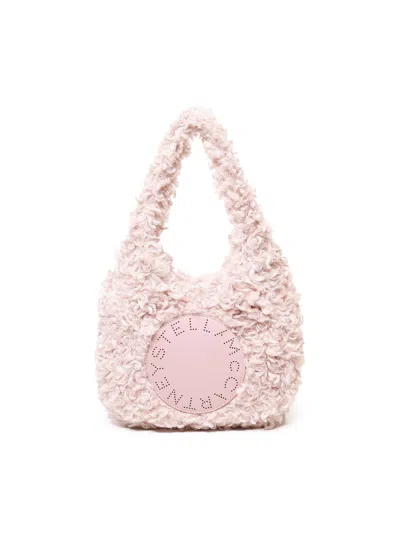 Stella Mccartney Small Soft Teddy Hobo Tote Bag. In Pink