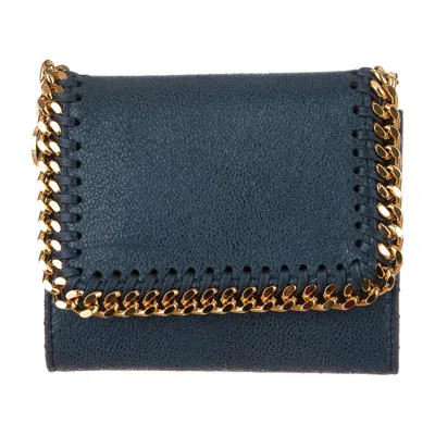 Stella Mccartney Small Zip Around Wallet In Blu