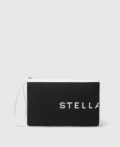 Stella Mccartney Smc Bananatex Pouch In Black And White