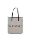Stella Mccartney Smc Canvas Large Tote Bag In Beige