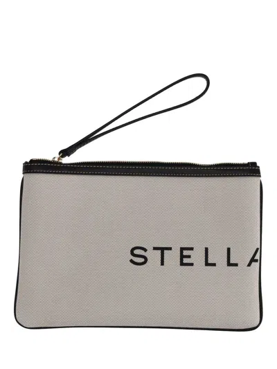 Stella Mccartney Smc Canvas Pouch In Beige