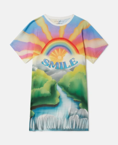 Stella Mccartney Kids' Smile Print T-shirt Dress In Multicolour