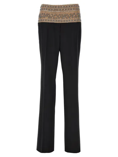 Stella Mccartney Smoking Pants With Crystals In Black