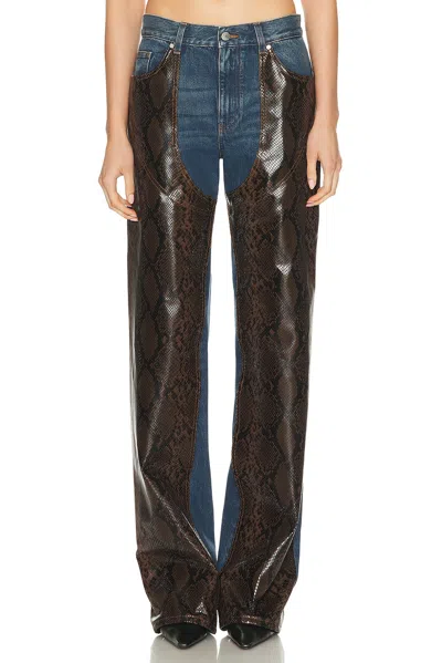 Stella Mccartney Snake Chap Wide Leg In Blue