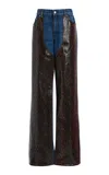 Stella Mccartney Snake-effect Chap Mid-rise Straight-leg Jeans In Medium Wash