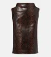 Stella Mccartney Snake-effect Midi Skirt In Brown